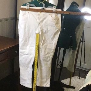 Cynthia Rowley Ankle Cropped White Pants with Gold Hardware